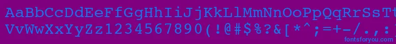 フォントCourier10PitchBt – 紫色の背景に青い文字