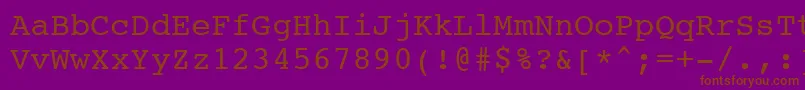 Шрифт Courier10PitchBt – коричневые шрифты на фиолетовом фоне