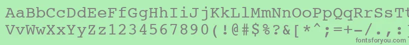 フォントCourier10PitchBt – 緑の背景に灰色の文字