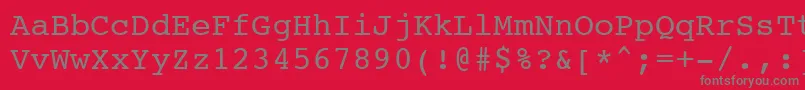 フォントCourier10PitchBt – 赤い背景に灰色の文字