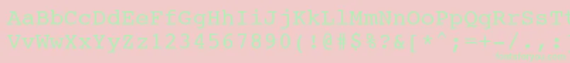 Courier10PitchBt-Schriftart – Grüne Schriften auf rosa Hintergrund