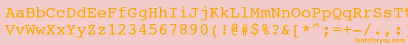 フォントCourier10PitchBt – オレンジの文字がピンクの背景にあります。