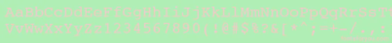 Courier10PitchBt-fontti – vaaleanpunaiset fontit vihreällä taustalla