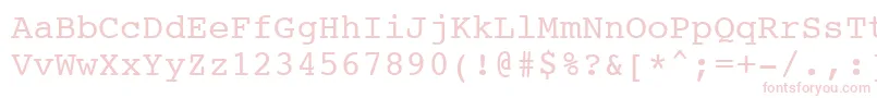 フォントCourier10PitchBt – 白い背景にピンクのフォント