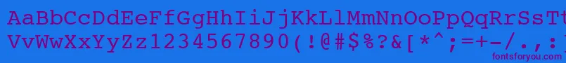 Шрифт Courier10PitchBt – фиолетовые шрифты на синем фоне
