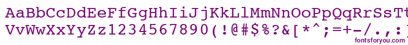 Courier10PitchBt-fontti – violetit fontit valkoisella taustalla