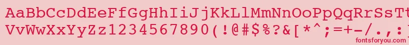 フォントCourier10PitchBt – ピンクの背景に赤い文字