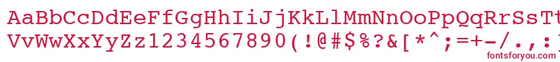 フォントCourier10PitchBt – 白い背景に赤い文字