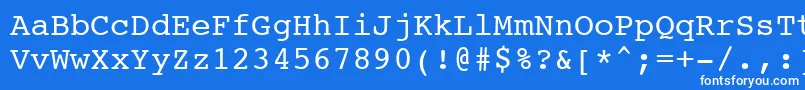 フォントCourier10PitchBt – 青い背景に白い文字