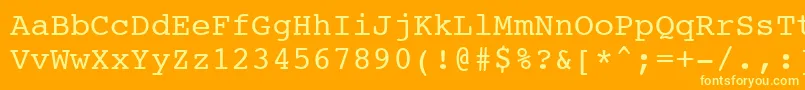 Шрифт Courier10PitchBt – жёлтые шрифты на оранжевом фоне
