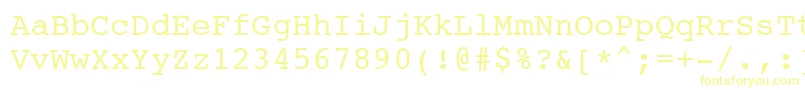 フォントCourier10PitchBt – 白い背景に黄色の文字