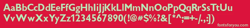 フォントIdiomsskBold – 赤い背景に緑の文字