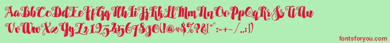 AlamarkLiteFree Font – Red Fonts on Green Background