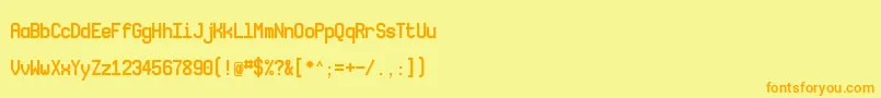 Шрифт Novamono – оранжевые шрифты на жёлтом фоне