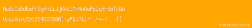 フォントNovamono – オレンジの背景にピンクのフォント