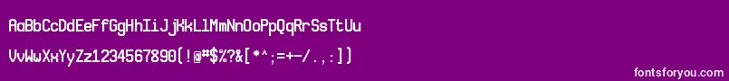 Novamono-Schriftart – Weiße Schriften auf violettem Hintergrund