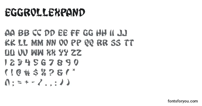 Eggrollexpand-fontti – aakkoset, numerot, erikoismerkit