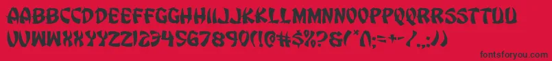 Eggrollexpand-Schriftart – Schwarze Schriften auf rotem Hintergrund