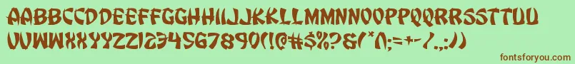 Eggrollexpand Font – Brown Fonts on Green Background