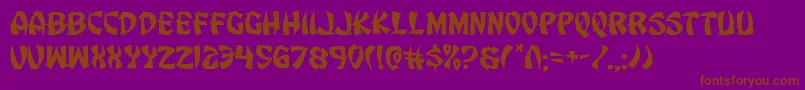 Eggrollexpand-Schriftart – Braune Schriften auf violettem Hintergrund