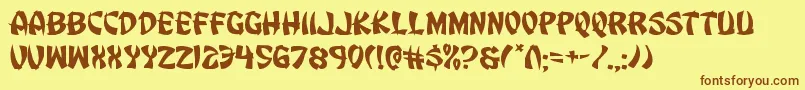 Eggrollexpand Font – Brown Fonts on Yellow Background