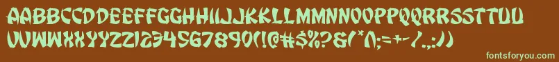 Eggrollexpand Font – Green Fonts on Brown Background