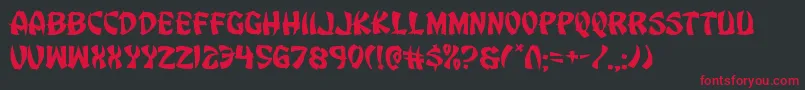 フォントEggrollexpand – 黒い背景に赤い文字