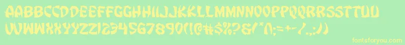 Eggrollexpand Font – Yellow Fonts on Green Background