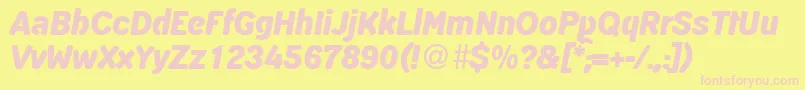 DraftsmanRegularDb Font – Pink Fonts on Yellow Background