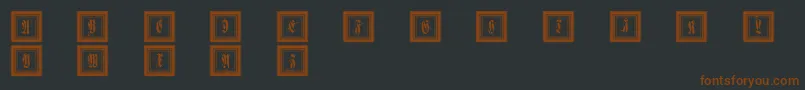 Framedfraxcaps Font – Brown Fonts on Black Background