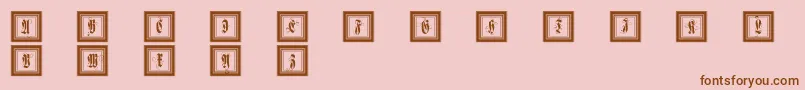 Framedfraxcaps Font – Brown Fonts on Pink Background