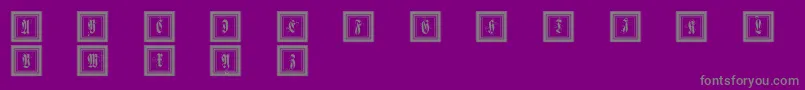 Fonte Framedfraxcaps – fontes cinzas em um fundo violeta