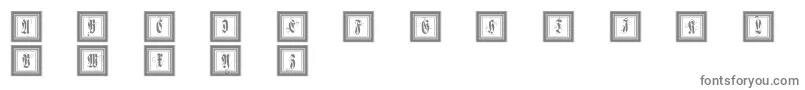 Fonte Framedfraxcaps – fontes cinzas em um fundo branco