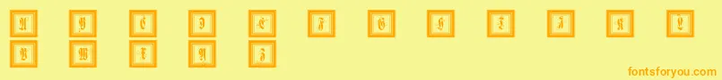 Framedfraxcaps Font – Orange Fonts on Yellow Background