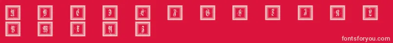 Framedfraxcaps Font – Pink Fonts on Red Background