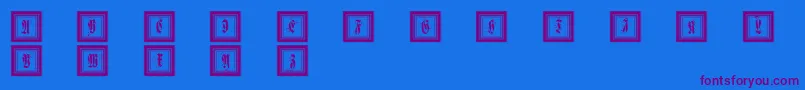 Framedfraxcaps Font – Purple Fonts on Blue Background