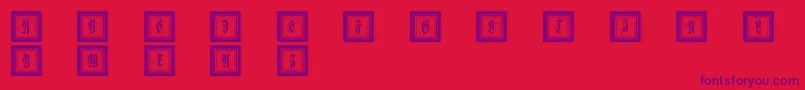 Framedfraxcaps Font – Purple Fonts on Red Background