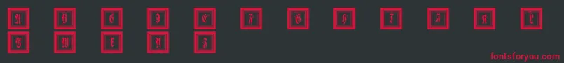 Fonte Framedfraxcaps – fontes vermelhas em um fundo preto