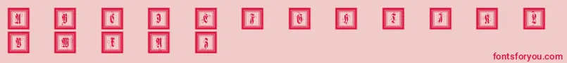 Framedfraxcaps Font – Red Fonts on Pink Background
