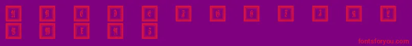 Framedfraxcaps Font – Red Fonts on Purple Background