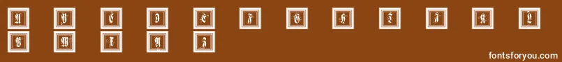 Framedfraxcaps Font – White Fonts on Brown Background