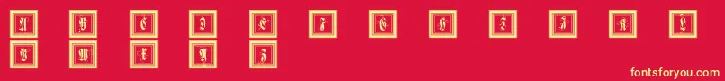 Framedfraxcaps Font – Yellow Fonts on Red Background