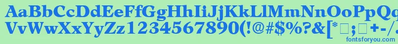 MezzoDisplaySsi Font – Blue Fonts on Green Background