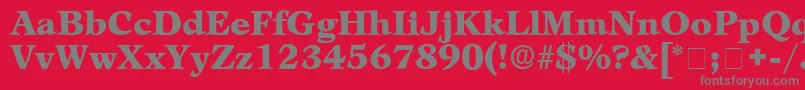 フォントMezzoDisplaySsi – 赤い背景に灰色の文字