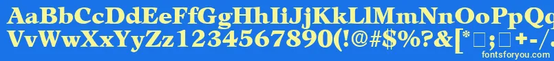 MezzoDisplaySsi Font – Yellow Fonts on Blue Background