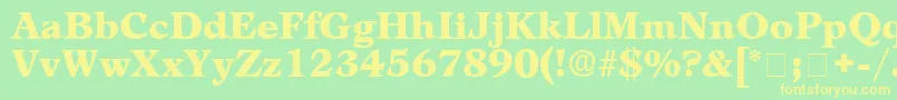 MezzoDisplaySsi Font – Yellow Fonts on Green Background