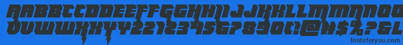 フォントThundertitansemistraight – 黒い文字の青い背景