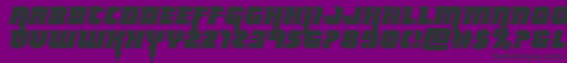 フォントThundertitansemistraight – 紫の背景に黒い文字