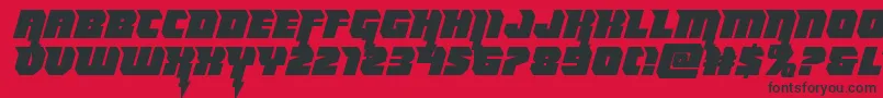 フォントThundertitansemistraight – 赤い背景に黒い文字