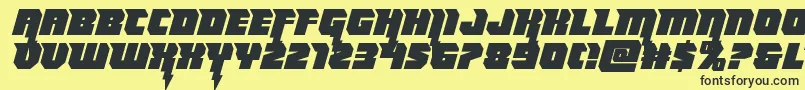 Шрифт Thundertitansemistraight – чёрные шрифты на жёлтом фоне